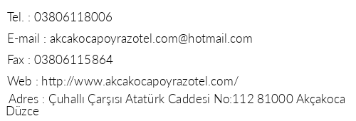 Akakoca Poyraz Otel telefon numaralar, faks, e-mail, posta adresi ve iletiim bilgileri